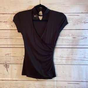 BCX sexy black short sleeved top. XS-NWOT